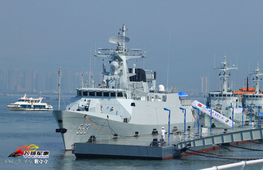 现场实拍中国海军最新1艘056舰上饶号入列