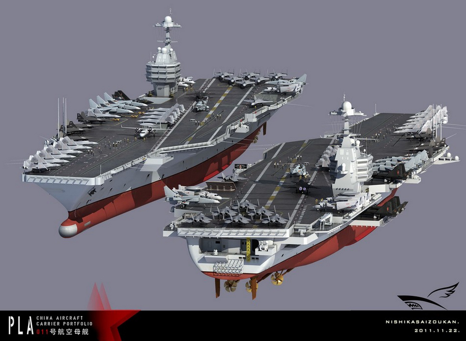 中国首艘国产航母cg:歼20歼31无人战机上舰