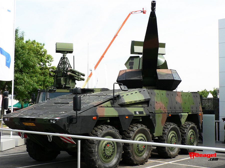 它是新型35毫米轮式自行高炮的最重要代表,其底盘采用了德国陆军的"