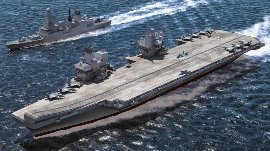 英国狂想新一代航母搭载f-35作战逼真cg