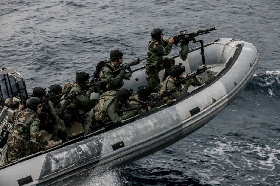 希腊军队练夺岛战"野牛"气垫船大发神威