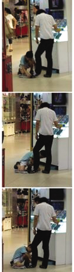 网传儿童商场内跪地给大人擦鞋引热议