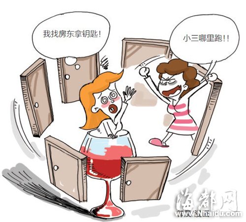 女子酒后洗澡裹浴袍敲错门被当小三遭拖鞋狂拍