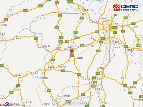 湖南娄底市双峰县发生3.4级地震震源深度8千米