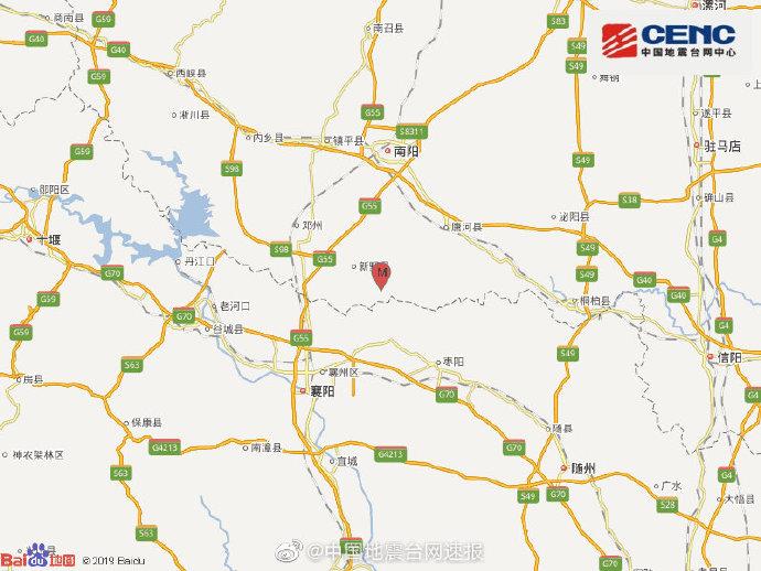 河南新野县（疑爆）发生2.1级地震震源深度0千米