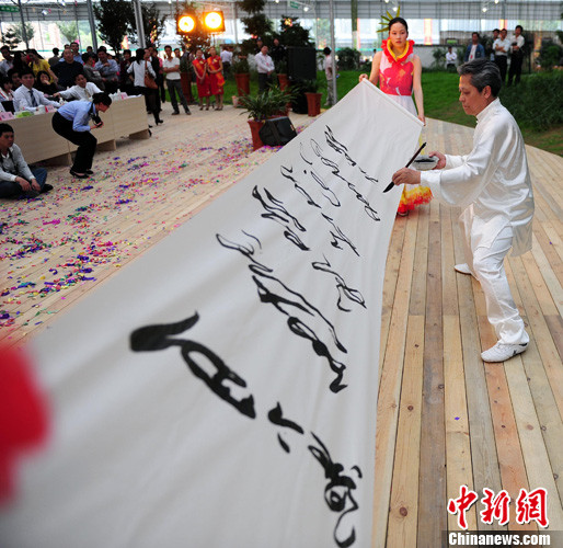 八闽一绝"太极悬空书法"