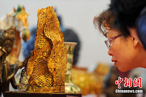 辽代金凤冠亮相兰州