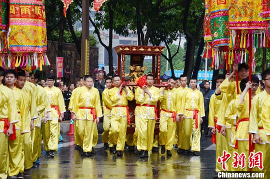 佛山祖庙举办北帝巡游,祈福等活动