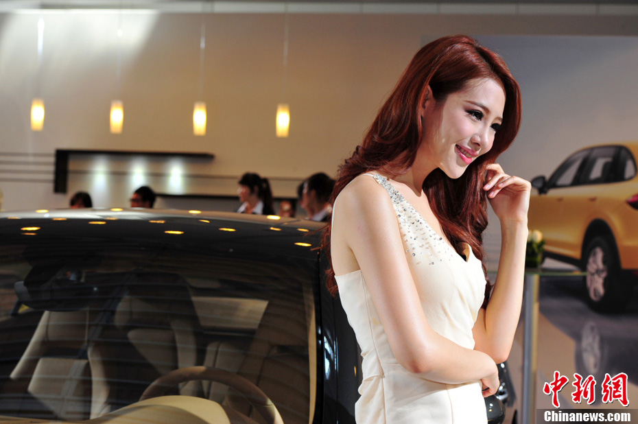 靓丽车模助阵海南第一车展