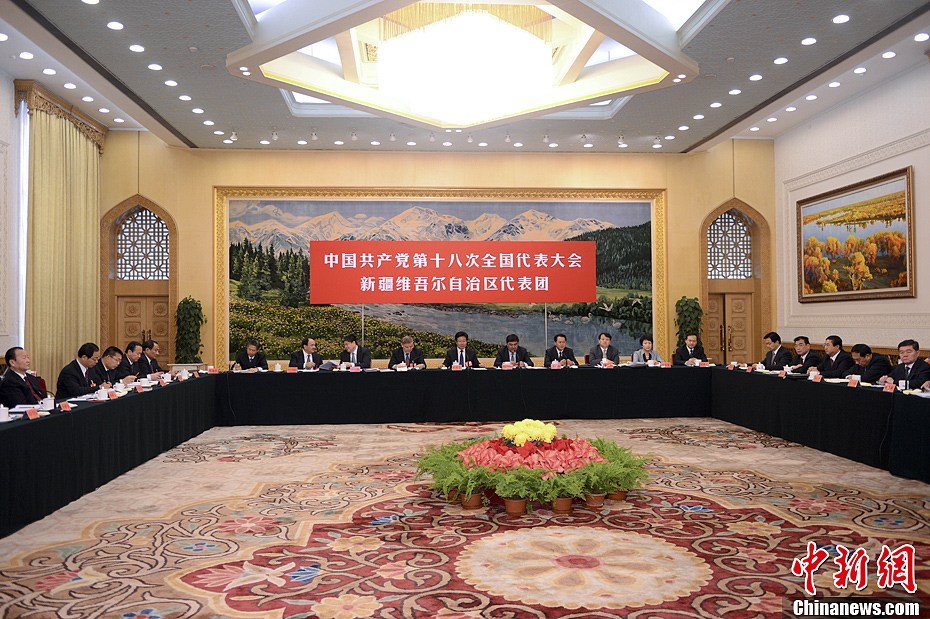十八大新疆团讨论大会报告并对中外记者开放