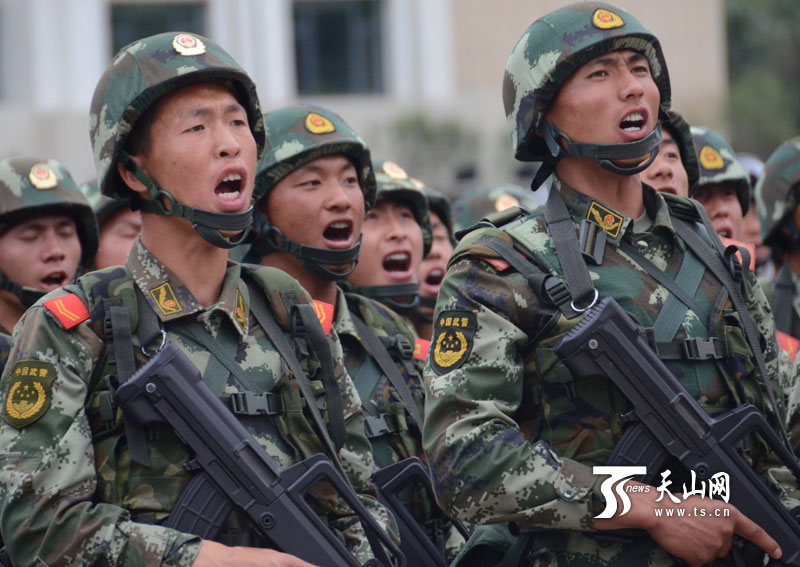 驻疆武警部队举行反恐维稳誓师大会611