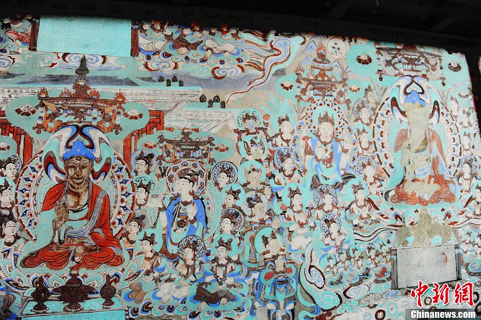 莫高窟98号窟壁画暑期加紧修复