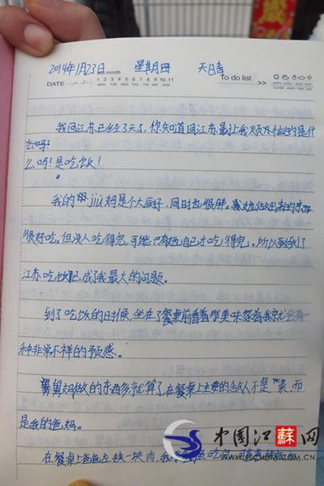 小学生超萌寒假日记曝光餐桌上最大敌人是爸妈24