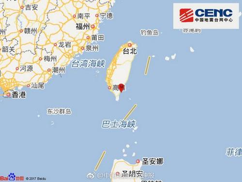 台湾台东县海域发生4.0级地震震源深度10千米