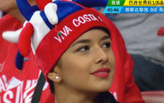 哥斯达黎加美女球迷抢眼 回眸一笑百媚生(组图)(3)