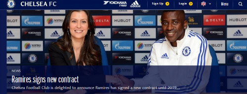 切尔西宣布续约中场悍将拉米雷斯效力至2019年