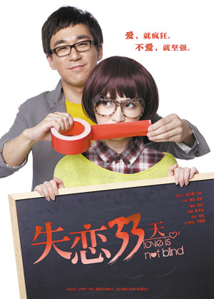 "失恋33天"曝海报 张默:我和姚笛似美女与野兽