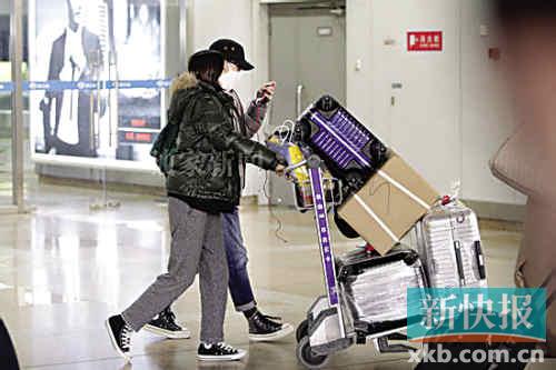 刘诗诗推五六个行李箱似搬家疑与吴奇隆同居(图)