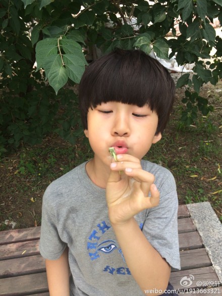 张亮爱子化身"表情帝" 对镜头耍帅搞怪(组图)(7)